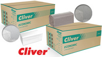 Ręczniki składane Cliver Economic V-Fold 1w makulatura białe (20x200)