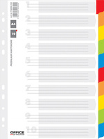 Przekładki kartonowe Office Products A4 10 kolorów