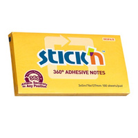 KARTECZKI STICK'N 76*127mm ŻÓŁTE (100)