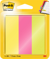 ZAKŁADKI POST-IT 26x76mm 3 KOLORY (3x100)