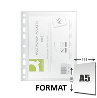 Koszulki Q-Connect A5/50µm krystaliczne (100)