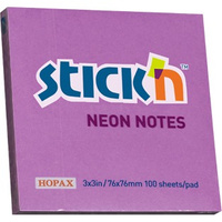 KARTECZKI STICK'N 76*76mm FIOLETOWE NEON (100)