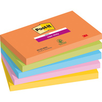 Karteczki Post-it Super Sticky 76x127mm (655-5SS-BOOS) mix kolorów (5x90)