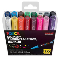 Markery z farbą plakatową Uni POSCA PC-1M 16 kolorów