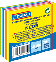 Karteczki Donau 50x50mm neon-pastel mix kolorów (250)