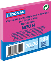 Karteczki Donau 76x76mm neon różowe (100)