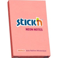 KARTECZKI STICK'N 51*76mm CIEMNORÓŻOWE NEON (100)