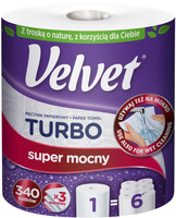 Ręczniki w rolce Velvet Turbo 3w celuloza białe