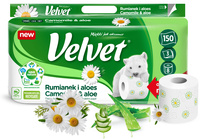 Papier toaletowy Velvet Rumianek i aloes (8+2)