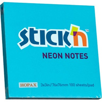 KARTECZKI STICK'N 76*76mm NIEBIESKIE NEON (100)