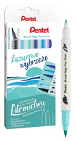 Pisaki pędzelkowe Pentel Brush Sign Pen Twin SESW30C LAZUROWE WYBRZEŻE 6 kolorów