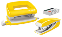 Zszywacz i dziurkacz Leitz Wow Nexxt żółty