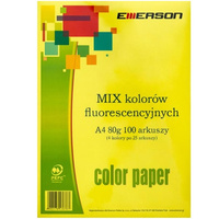 Papier Emerson A4/80g fluorescencyjny 4 kolory (4x25)