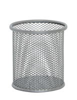 Pojemnik na długopisy Q-Connect metalowy srebrny