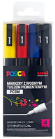 Markery z farbą plakatową Uni POSCA PC-3M 4 kolory