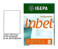 ETYKIETY A4 IGEPA 210*297mm BIAŁE (100)