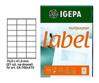 ETYKIETY A4 IGEPA 70,0*41,0mm BIAŁE (100)