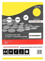 Etykiety Emerson A4 śr.40mm żółte (25)