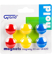 Magnesy do tablic Grand śr.20mm 3 kolory (3x2)