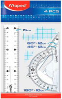 Zestaw Maped Start: linijka 15cm 2 ekierki kątomierz