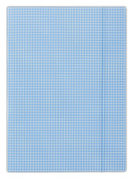 Teczka kartonowa z gumką Donau A4/400g w kratę jasnoniebieska