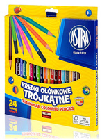 Kredki ołówkowe Astra trójkątne 24 kolory