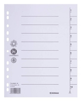 Przekładka DONAU, karton, A4, 235x300mm, 1-10, 1 karta, biała