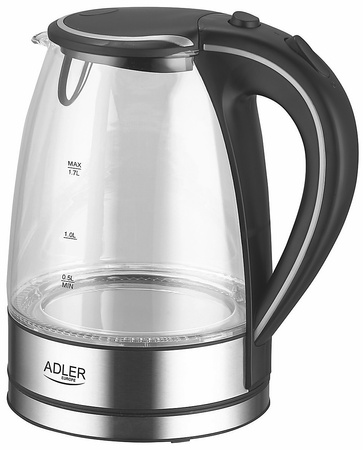 Czajnik elektryczny Adler AD 1225 1.7L szklany transparentny