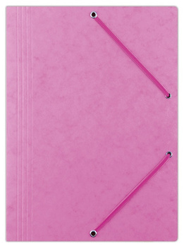 Teczka z gumką DONAU, preszpan, A4, 390gsm, 3-skrz., różowa
