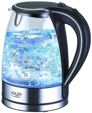 Czajnik elektryczny Adler AD 1225 1.7L szklany transparentny