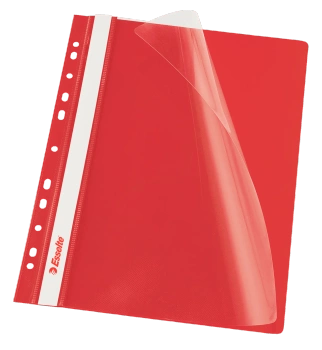 SKOROSZYT WPINANY ESSELTE A4 PP CZERWONY (10)