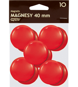 Magnesy do tablic Grand śr.40mm czerwone (10)