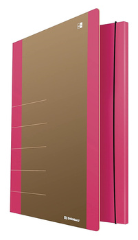 Teczka z gumką DONAU Life, Karton, A4, 500gsm, 3-skrz., różowa