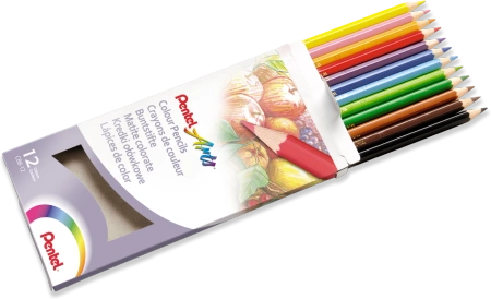KREDKI OŁÓWKOWE PENTEL 12 KOLORÓW