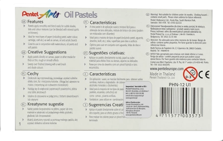 PASTELE OLEJNE PENTEL 12 KOLORÓW