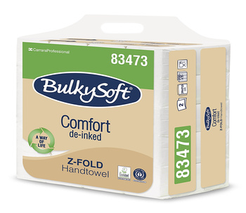 Ręczniki składane BulkySoft Comfort Z-Fold 2w celuloza białe (15x200)