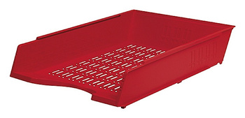 Szufladka na biurko DONAU, polistyren, A4, ażurowa, czerwona