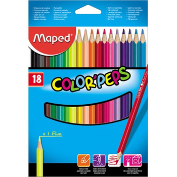 KREDKI TRÓJKĄTNE MAPED COLORPEPS 18 KOLORÓW