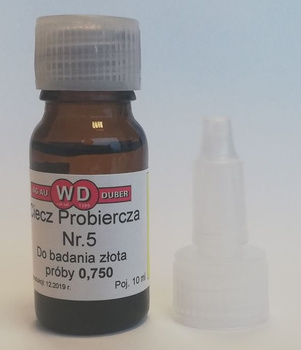 CIECZ PROBIERCZA 10ml DO ZŁOTA PRÓBY 0.750
