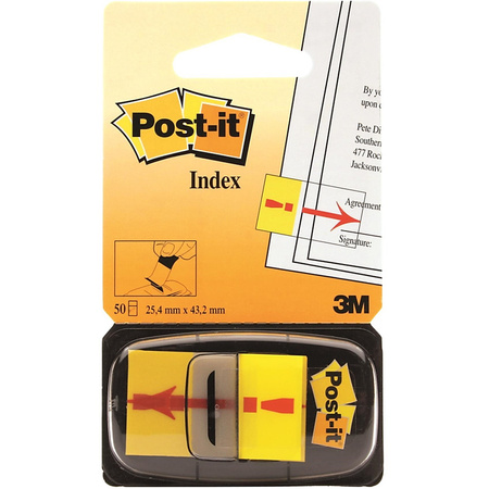 Zakładki Post-it 25.4x43.2mm wykrzyknik żółte (50)