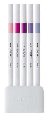 Cienkopisy Uni Emott No.7 0.4mm 5 kolorów