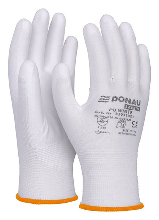 Rękawice Donau Safety PU White rozm.11 białe
