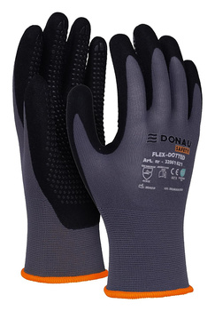 Rękawice Donau Safety Flex-Dotted rozm.9 szare