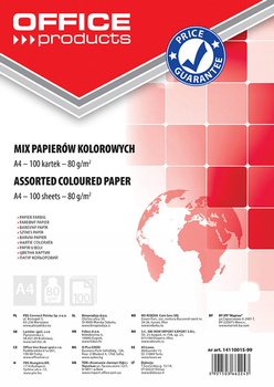 Papier Office Products A4 80g 5 kolorów (5x20)