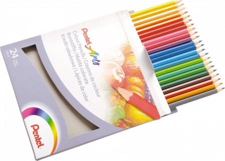 KREDKI OŁÓWKOWE PENTEL 24 KOLORY