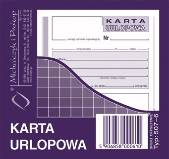 KARTA URLOPOWA 2/3 A6 (OFFSET)