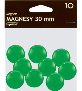 Magnesy do tablic Grand śr.30mm zielone (10)
