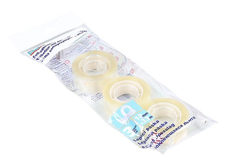 Taśma biurowa DONAU, 18mm, 33m, 3szt., z gilotyną