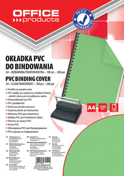 Okładki do bindownicy Office Products A4/200µm zielone (100)