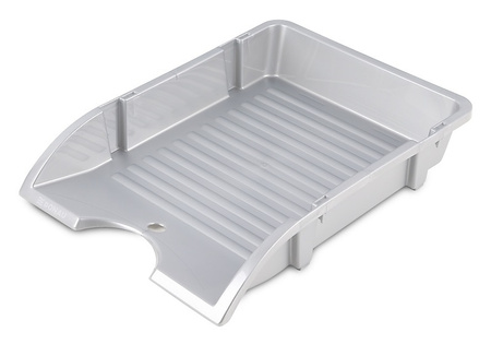 Szufladka na biurko DONAU, niełamliwa, PP, A4, srebrny